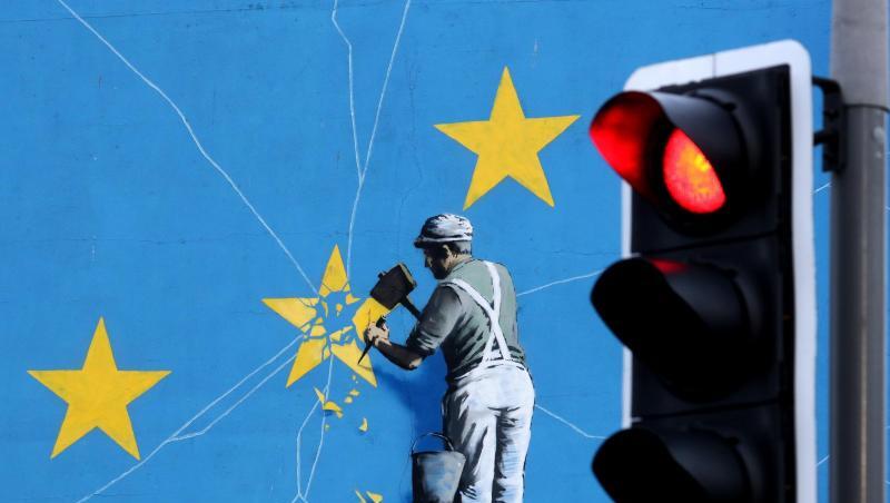 Ein Brexit-Wandbild des Streetart-Künstlers Banksy. Ein Brexit-Wandbild des Streetart-Künstlers Banksy.