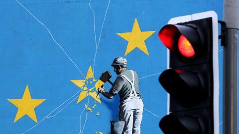 Ein Brexit-Wandbild des Streetart-Künstlers Banksy.