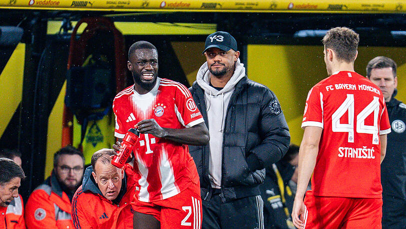 Hatten gegen den BVB ordentlich zu tun: Die Bayern um Dayot Upamecano.