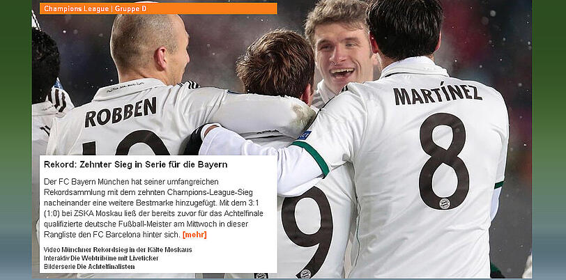 Vom zehnten Sieg für die Bayern schreibt zdf.de.