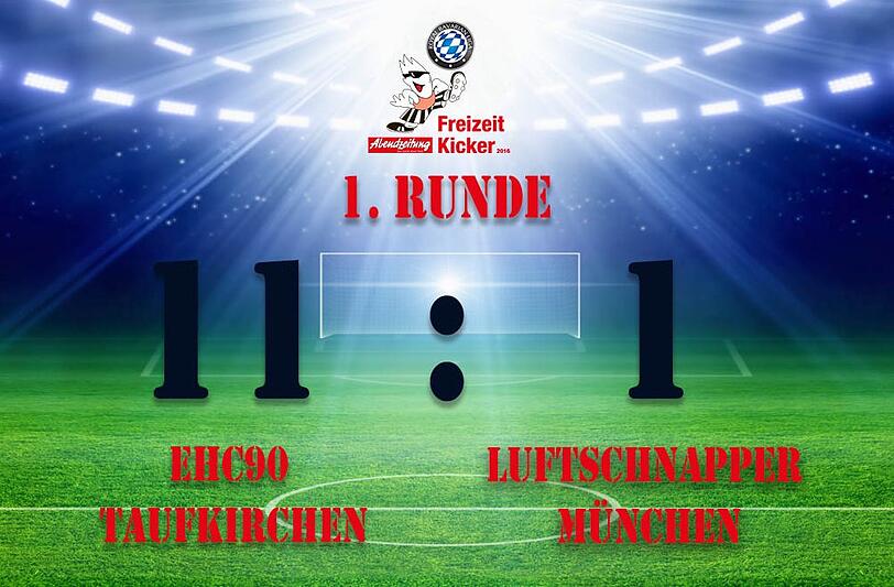 Klar gewann der EHC90 Taufkirchen das Spiel in der 1. Runde mit 11:1.