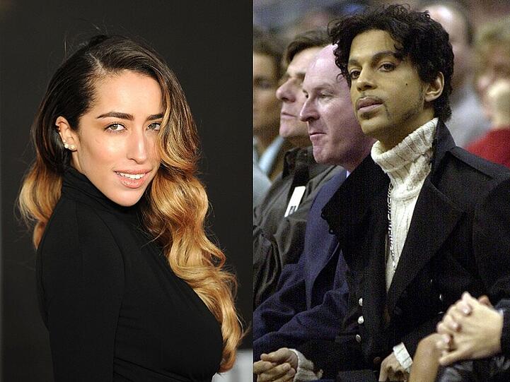 Superstar Prince (re.) hat mehr als ein Auge auf Sängerin Delilah (li.) geworfen