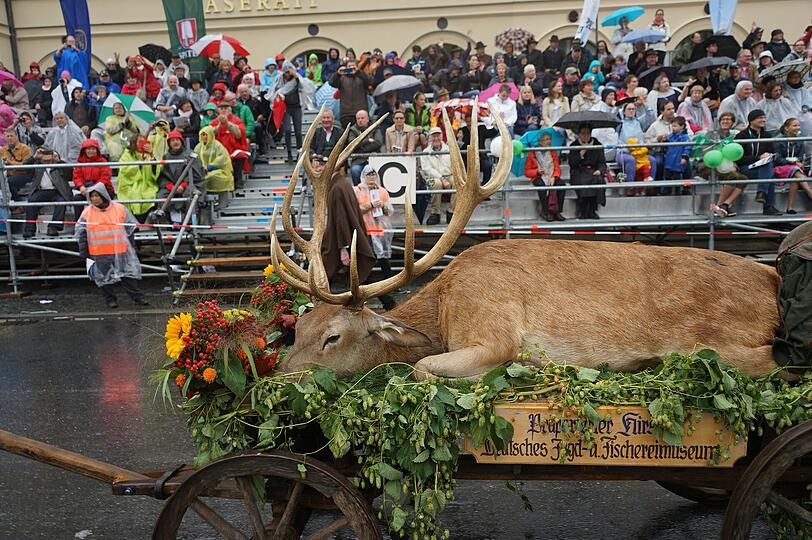 Trachtler, Goaslschnalzer und Jäger marschierten beim traditionellen Trachtenumzug vom Maximilianeum zur Theresienwiese. Die Bilder.