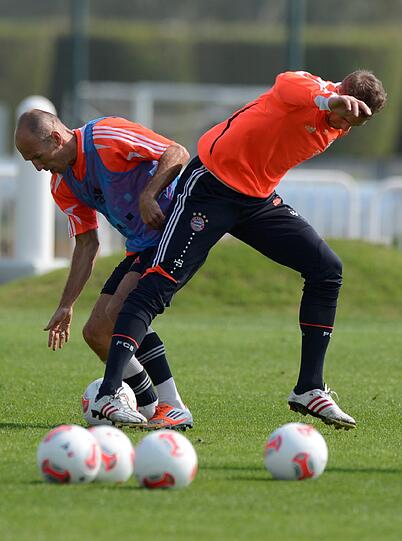Die Bayern beim Morgentraining an Tag 3 in Doha.