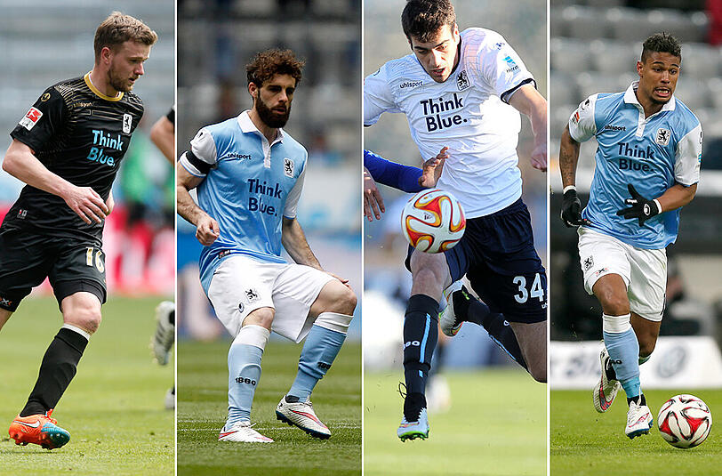 Könnten am leztten Spieltag zum allerersten Mal allesamt fit sein: die vier Mittelstürmer Stephan Hain, Rodri, Fejsal Mulic und Rubin Okotie vom TSV 1860.