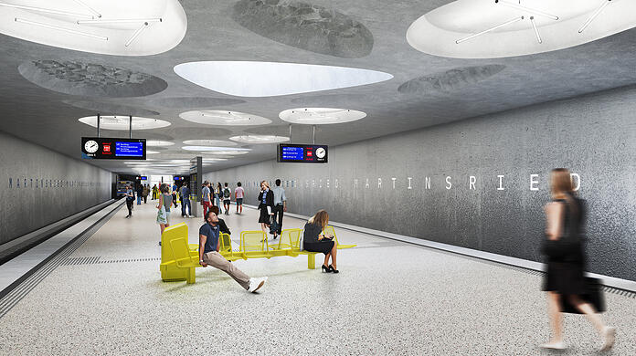 So stellen sich die Architekten den U-Bahnhof Martinsried vor.