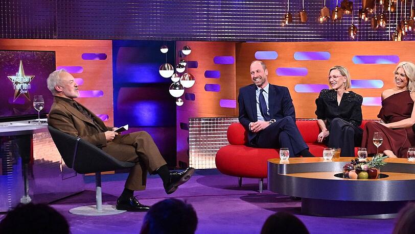 Prinz William plauderte in der "Graham Norton Show" unter anderem mit Cate Blanchett über seine Kindheitsträume. Prinz William plauderte in der "Graham Norton Show" unter anderem mit Cate Blanchett über seine Kindheitsträume.