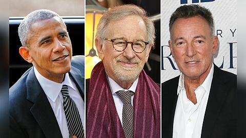 Wurden zu dritt beim Dinner in Barcelona gesichtet: Barack Obama, Steven Spielberg und Bruce Springsteen (v.l.n.r.).