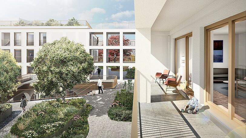 Grün: So werden die Innenhöfe gestaltet.