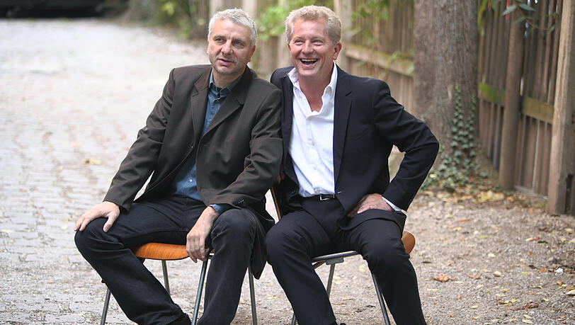 Die Schauspieler Udo Wachtveitl (alias Kommissar Leitmayr, l) und Miroslav Nemec (alias Kommissar Batic).