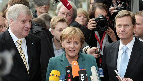 Horst Seehofer, Angela Merkel und Guido Westerwelle Horst Seehofer, Angela Merkel und Guido Westerwelle