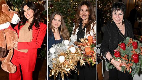Die Münchner Promi-Damen basteln im Bayerischen Hof Adventskränze.