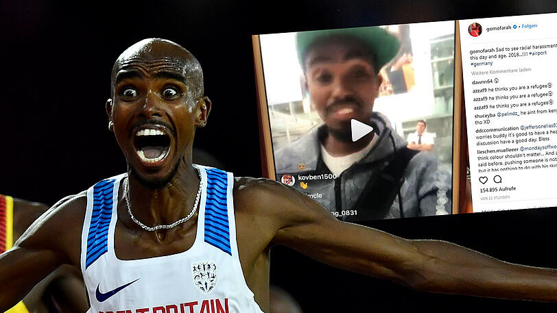 Mo Farah fühlt sich von der Bundespolizei am Münchner Flughafen diskriminiert. Seinem Unmut macht er auf Instagram Luft.