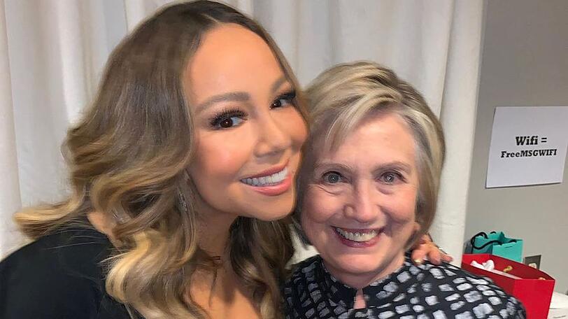 Mariah Carey (l.) trifft Hilarry Clinton