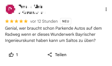 Da wird der Radschnellweg zum Übungsplatz für Saltos. Da wird der Radschnellweg zum Übungsplatz für Saltos.