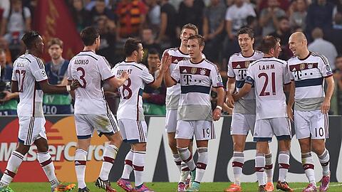 Die Bayern bei der 7:1 Gala gegen den AS Rom.