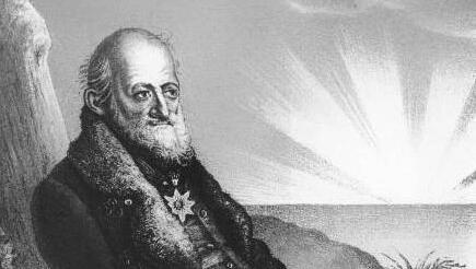 Theodor von Hallberg zu Broich, der Gründer von Hallbergmoos, auf einem Stahlstich von Ferdinand Freiherr von Lütgendorff-Leinburg (1785-1858).