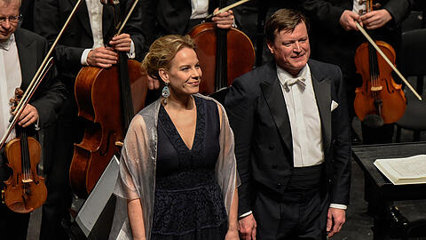 Christian Thielemann und Elina Garanca nach dem Konzert.