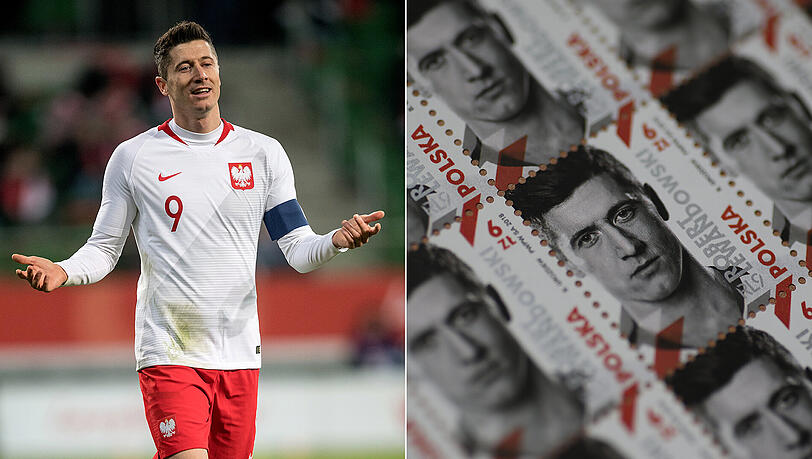 Jedes Tor bei der WM könnte den Marktwert von Robert Lewandowski in die Höhe treiben. In der Heimat liegt der im übrigen bei günstigen sechs Zloty (1,40 Euro). Für diesen Preis werden in Polen seit WM-Beginn Postwertzeichen mit dem Konterfei von "RL9" verkauft. Jedes Tor bei der WM könnte den Marktwert von Robert Lewandowski in die Höhe treiben. In der Heimat liegt der im übrigen bei günstigen sechs Zloty (1,40 Euro). Für diesen Preis werden in Polen seit WM-Beginn Postwertzeichen mit dem Konterfei von "RL9" verkauft.