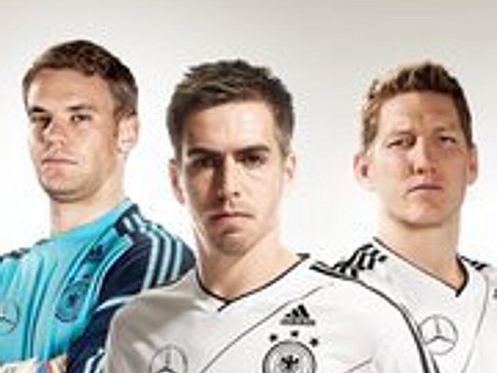 Philipp Lahm, Bastian Schweinsteiger und Manuel Neuer - Spieler der deutschen Nationalelf
