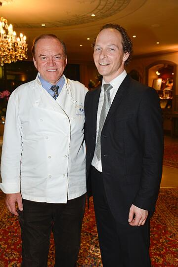 Heinz Winkler mit Sohn Alexander, der auch Restaurantleiter ist und mit dem Papa das Turnier erstmals gemeinsam organisert hatte.