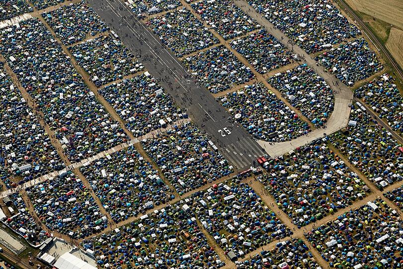 Das Areal des "Rock am Ring" von oben aufgenommen.