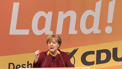 Angela Merkel bei der Wahlkampfabschluss der CDU in Baden-Würtemberg