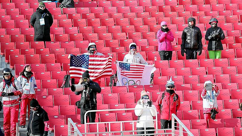 Spärlich gefüllte Ränge: Ein gewohntes Bild bei den Spielen in Pyeongchang, hier eine Aufnahme vom Riesenslalom der Frauen.