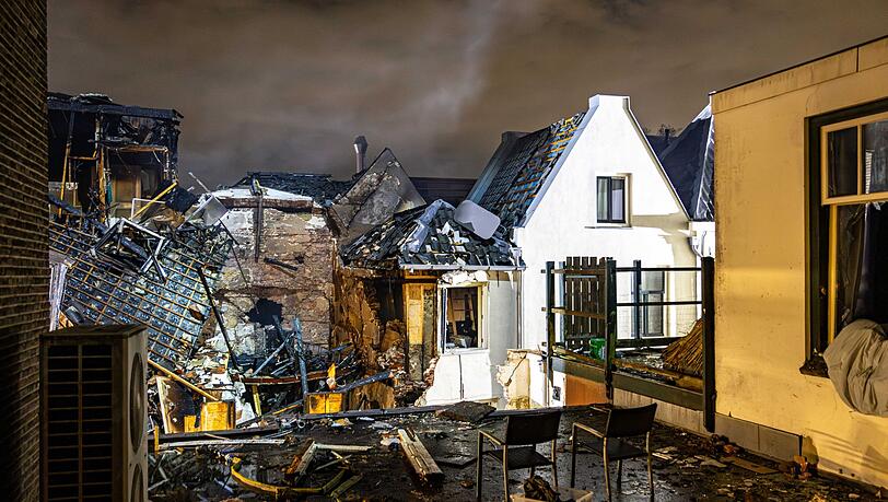 H&auml;user in Utrecht sind nach einer Explosion vom Donnerstag stark besch&auml;digt.