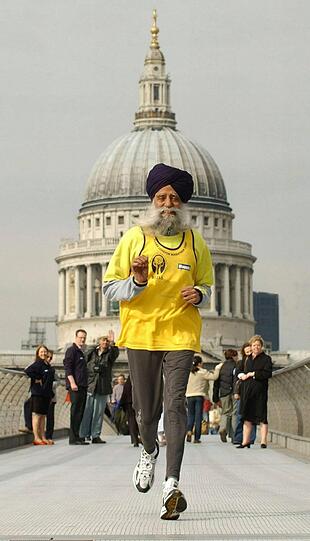 Hängte mit 101 Jahren das Marathonlaufen an den Nagel: Fauja Sing