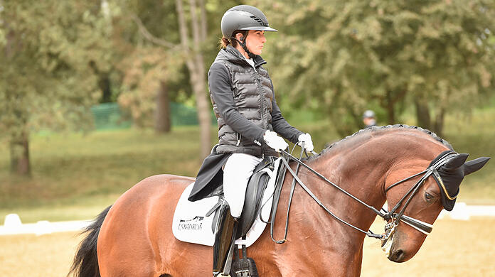 Lisa Müller belegte Platz fünf bei der Dressur.