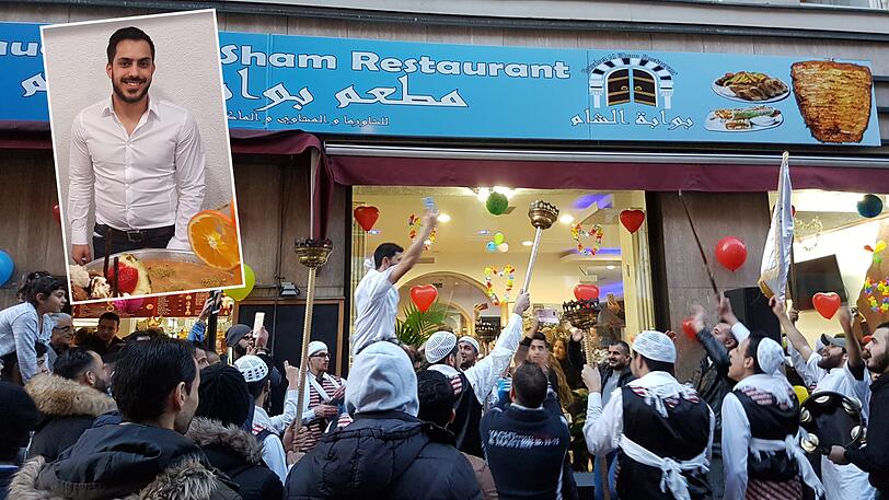 Bei der Eröffnung eines syrischen Restaurants kamen am Mittwoch hunderte feierwütige Gäste.