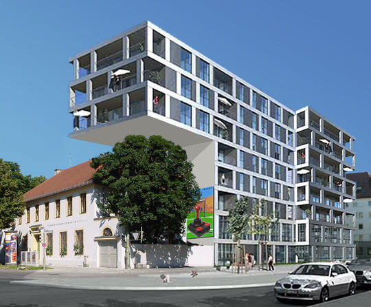 Schön schick: So soll die neue Residenz am Bolzplatz neben der Glockenbachwerkstatt aussehen.