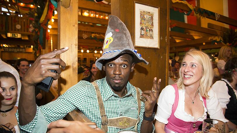 Usain Bolt im Schützenzelt. Usain Bolt im Schützenzelt.