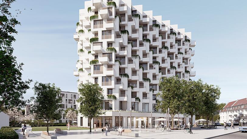 Weiß und spektakulär gekastelt: Diese Fassade wird modern.