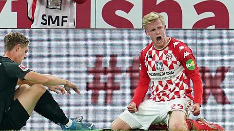 Schoss unter den Augen von Bundestrainer Hansi Flick zwei Tore: Jonathan Burkardt.
