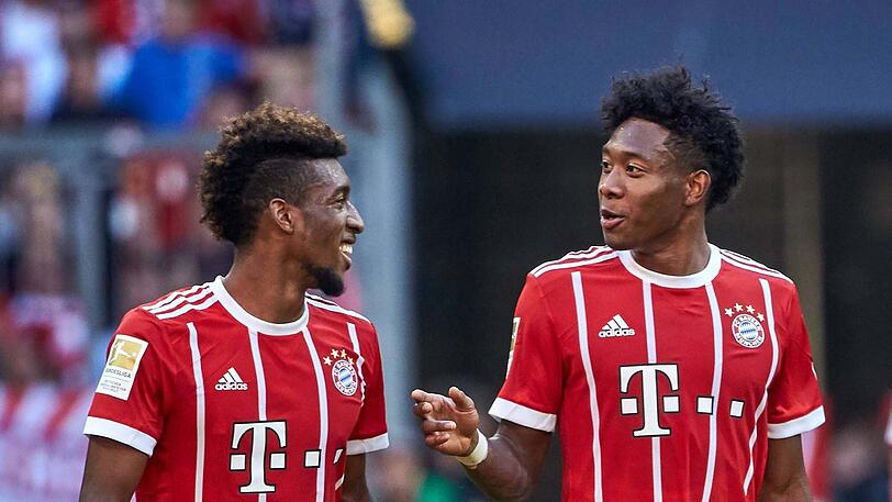 KINGSLEY COMAN (l.) NOTE 2: In seinem 50. Bundesliga-Spiel traf der junge Franzose per Flugkopfball zum 2:0 (42.). Coman zeigte als Ribéry-Ersatz eine starke Leistung, dribbelte sich auf links immer wieder durch, schlug präzise Flanken.