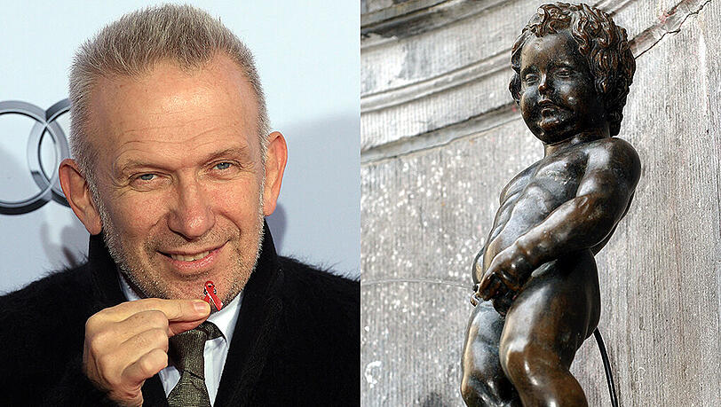 Jean-Paul Gaultier entwirft für das Wahrzeichen von Brüssel, das "Männeken Pis", ein Outfit. Jean-Paul Gaultier entwirft für das Wahrzeichen von Brüssel, das "Männeken Pis", ein Outfit.