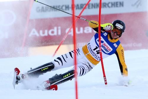 Felix Neureuther fehlte es in diesem Winter oft an Stabilität. Auch wie hier beim Heimrennen in Partenkirchen.