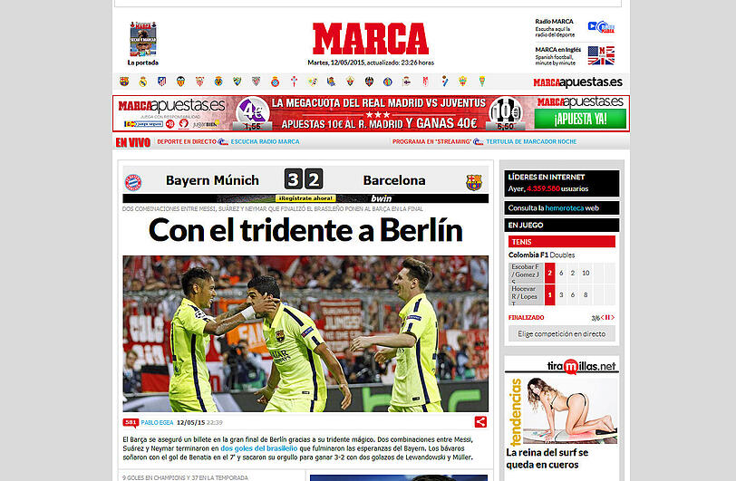 Die internationalen Pressestimmen 3:2-Sieg des FC Bayern gegen Barcelona.