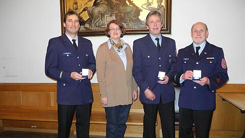 V.l.n.r.: Markus Wehr, Bürgermeisterin Christine Strobl, Franz Wiesheu und Andreas Weber. Bernhard Schroll nicht im Bild.