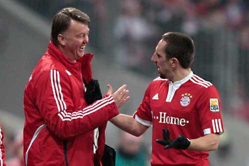 Habenein kompliziertes Verhältnis: Trainer Louis van Gaal und sein Superstar Franck Ribéry.