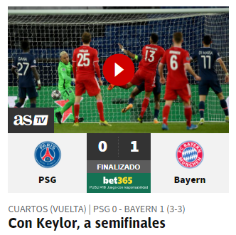 Die spanische "AS" schreibt "Mit Keylor, ins Halbfinale". Die spanischer beziehen sich dabei auf PSG-Torwart Navas, der vor seiner Zeit in Paris bei Real Madrid spielte.