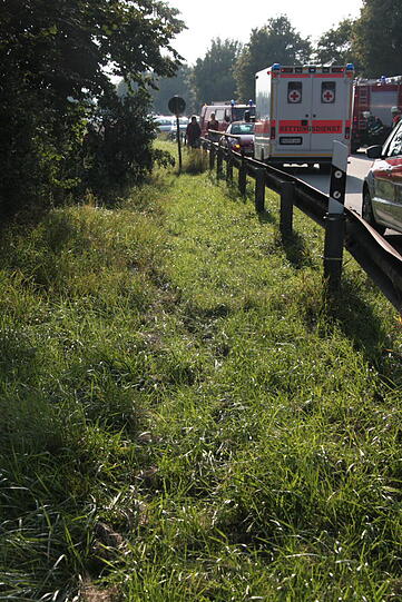 Zwischen Mühldorf und München kommt ein Münchner Fahrer von der Straße ab und fährt in eine Baumgruppe. Danach stürzt das Auto vier Meter tief. Wie schwer der Fahrer verletzt wird, ist unklar.
