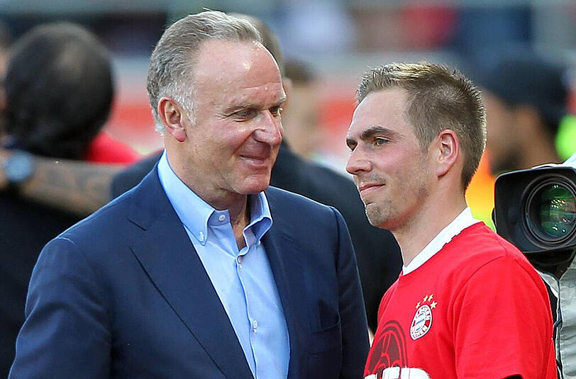 Karl-Heinz Rummenigge (links) hält große Stücke auf Philipp Lahm.