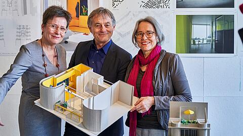 Isabell Zacharias, Dietrich Fink und Katharina Rizzi vom Verein Dasein.