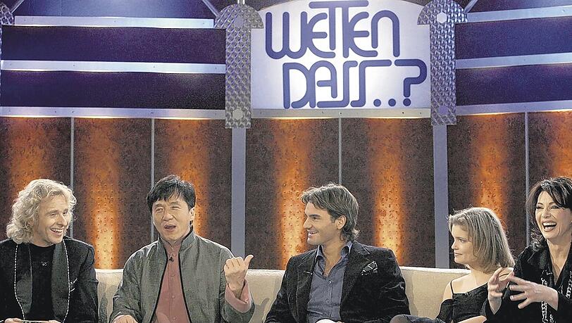 Damals klappte alles: Im Dezember 2004 hatte Thomas Gottschalk die Stargäste Jackie Chan, Roger Federer, Sarah Biasini und Iris Berben (v. li.) in Nürnberg zu Gast. Damals klappte alles: Im Dezember 2004 hatte Thomas Gottschalk die Stargäste Jackie Chan, Roger Federer, Sarah Biasini und Iris Berben (v. li.) in Nürnberg zu Gast.
