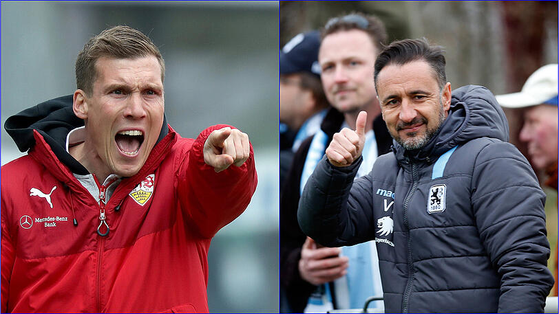 TSV 1860 München gegen den VfB Stuttgart: das ist auch das Duell der beiden Trainer Hannes Wolf (Stuttgart, l.) und Vitor Pereira (Sechzig, r.)
