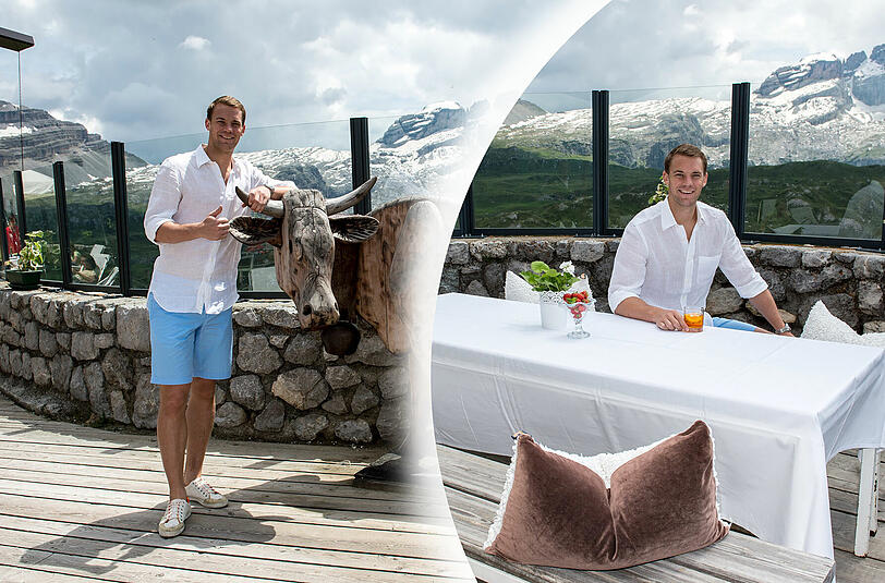 Ein echter Bergfex: Manuel Neuer beim Fotoshooting in Trentino.