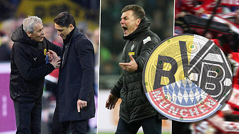 Die Top 3 der Bundesliga: Dortmund-Trainer Lucien Favre (l.), Bayern-Coach Niko Kovac (m.) und Gladbachs Trainer Dieter Hecking.
